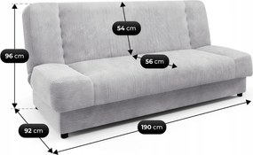 Wersalka Rozkładana PIANO Szara Sztruksowa