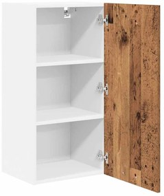 Függő szekrény Riga Régi fa és fehér 40 x 31 x 80 cm Faanyag