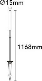 UNIVERSO Kerti lámpa nád formájú DC:24V 0.5w 60lm 4000k IP65 Fekete/arany D15x1168mm