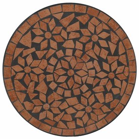 terrakotta kerámia mozaikos bisztróasztal Ø50 x 70 cm