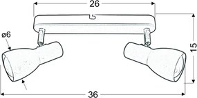 Spotlámpa PICARDO 2xE14/40W/230V sárga
