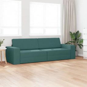 Padlókanapé ágy 2 az 1-ben Sötét Zöld 245x150x60.5 cm Szövet