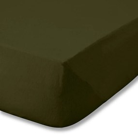 Khaki gumis flanel lepedő 90x190 cm Brushed – Catherine Lansfield