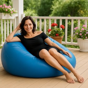 EMI kék színű műbőr babzsákfotel