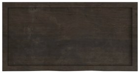 sötétbarna kezelt tömör tölgyfa fali polc 100x50x(2-6) cm