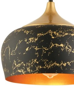 MONZA kábeles csillár 1xE27/40W/230V, Ø 30 cm, fekete/bronz