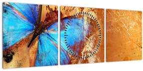 Kép - Kék pillangó (órával) (90x30 cm)
