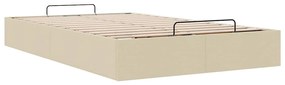 Ottomán krémszínű szövet ágykeret matrac nélkül 120x200 cm