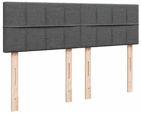 Ottomán ágy matraccal &amp; LED-ek Sötétszürke 140x200 cm anyagból