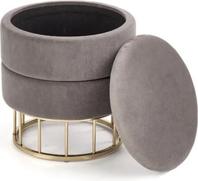 Minty puff Szürke bársony szövet - Arany