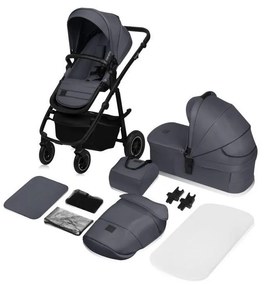 Lionelo - AMBER PLUS 2 az 1-ben kombinált babakocsi, szürke grafit