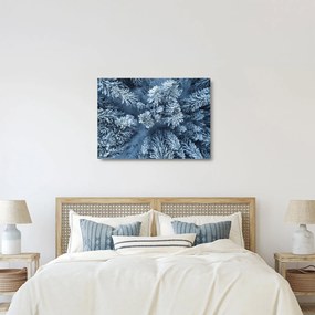 Üveg kép - Havas erdő (70x50 cm)