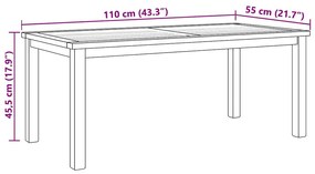 Dohányzóasztal Barna 110 x 55 x 45 cm Tömör tíkfa