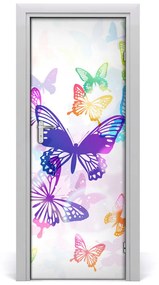 Fotótapéta ajtóra színes pillangók 75x205 cm