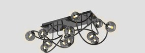 AVIANO LIGHTING 9014-1205 NANCY Glamour Mennyezeti Lámpa Fekete, Füstös G9 IP20