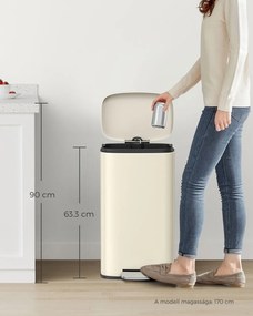 SLOW lassan záródó szemetes, 30l, bézs SongmicsHome
