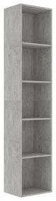 betonszürke szerelt fa könyvszekrény 40 x 30 x 189 cm