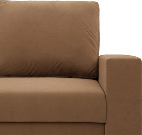 Zeus sarokkanapé, 2 ágyneműtartóval, egyenes kartámasz, szövet anyag, univerzális oldal, bonell töltet, barna