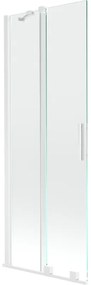 Mexen Velar, 2 szárnyas eltolható kádparaván 70 x 150 cm, 8mm átlátszó üveg, fehér profil, 896-070-000-01-20