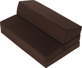 Összecsukható matrac/fotel, 2v1, barna, VEDIS