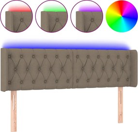 vidaXL tópszínű szövet LED-es fejtámla 147 x 16 x 78/88 cm