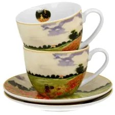 Porcelán csésze + ajl 270 ml 2 személyes dobozban Monet Pipacsmező
