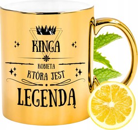 Prémium Arany Csillogó Bögre Kinga Ajándék Nyomtatott Fotóval