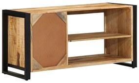 Cipőpad 100x40x50 cm Tömör Fa Durva Mangó