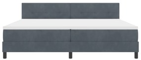 Boxspring Ágy Matraccal és LED-del Sötétszürke 200x200 cm Bársony