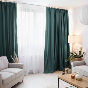 Goldea sötétítő függöny blackout szatén fényű - petróleum színű 270x200 cm