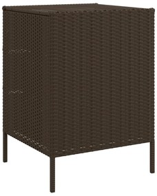 barna polyrattan kerti tárolószekrény 55 x 59 x 80 cm