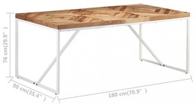 tömör akácfa és mangófa étkezőasztal 180 x 90 x 76 cm