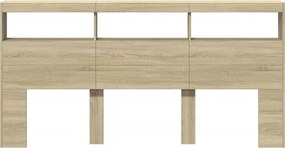 sonoma tölgy színű áthidalószekrény LED-ekkel 200 x 17 x 102 cm