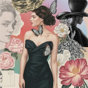 Divatos Flizelin Fali Tapéta Furnér Virágok és portrék 250x250 Ragasztó