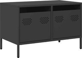 vidaXL fekete hidegen hengerelt acél TV-szekrény 68 x 39 x 43,5 cm