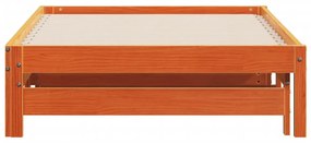 viaszbarna tömör fenyőfa kihúzható kanapéágy 80 x 200 cm