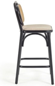 Fekete szilfa bárszék szett 2 db-os (ülésmagasság 65 cm) Doriane – Kave Home