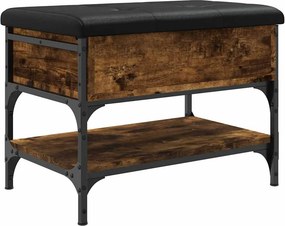 vidaXL füstös tölgy színű szerelt fa cipőpad 62 x 42 x 45 cm
