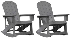 Adirondack hintás székek 2 pcs Világosszürke HDPE