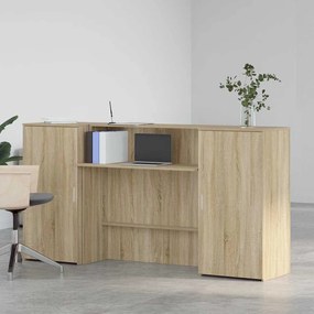recepciós pult sonoma tölgy 200x50x103,5 cm szerelt fa