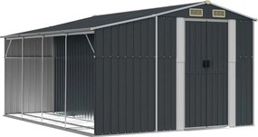 vidaXL antracitszürke horganyzott acél kerti fészer 277x365,5x179 cm