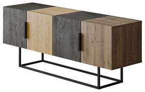 Barna-natúr színű TV-állvány tölgyfa dekorral 140x55 cm Titan – Marckeric