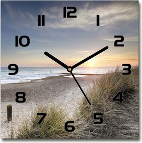 Üveg, csendes óra Naplemente és dűnék 30x30cm