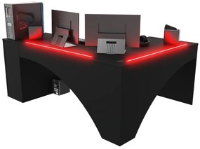 Sarok PC asztal Carbon (fekete) (B)(RGB világítással). 1054965