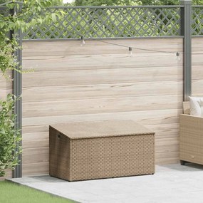 Bézs Színű Polyrattan Kerti Tárolóláda 110 X 50 X 58 Cm