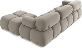 Bézs bársony moduláris sarokkanapé Lokua – Makamii