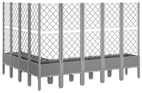 világosszürke PP rácsos kerti ültetőláda 200 x 160 x 142 cm
