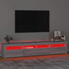 szürke sonoma színű TV-szekrény LED-lámpákkal 210x35x40 cm