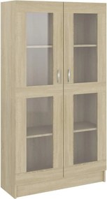 vidaXL sonoma tölgy színű szerelt fa vitrinszekrény 82,5x30,5x150 cm
