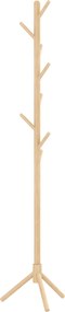 HOMCOM Álló Kabáttartó 8 Akasszal, Fa Kabátállvány Fáralakú a Folyosóra Belépőre Hálószobába 40x40x165 cm Természetes | Aosom